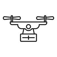 icono de entrega de drones de exportación, estilo de esquema vector