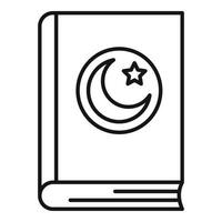 icono de libro del Corán, estilo de contorno vector