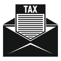 Tax email icon, simple style vector