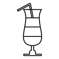 Summer cocktail icon, outline style vector