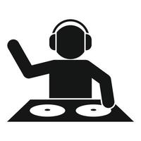 Young dj party icon, simple style vector