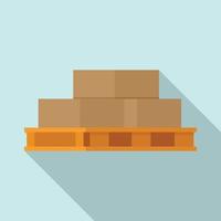 Stones on pallet icon, flat style vector