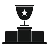 Gold cup podium icon, simple style vector