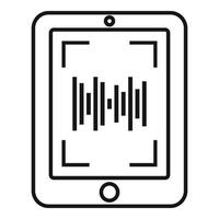 Tablet app screen recording icon, outline style vector