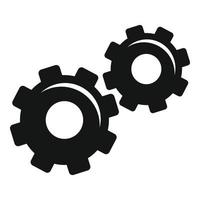 Physics gear system icon, simple style vector