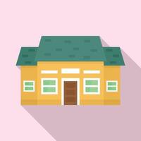 Cabana cottage icon, flat style vector