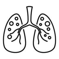 icono de sarampión de pulmones, estilo de contorno vector