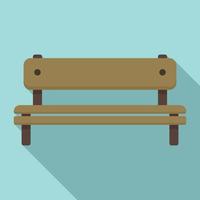 icono de banco de asiento, estilo plano vector