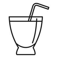 Bio juice cocktail icon, outline style vector