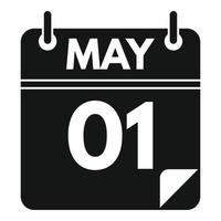 May calendar icon, simple style vector