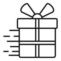icono de entrega de regalos gratis, estilo de esquema vector