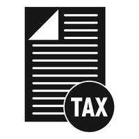 Tax paper icon, simple style vector