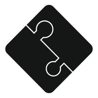 Half part puzzle icon, simple style vector