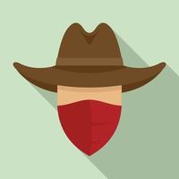 Desert cowboy icon, flat style vector