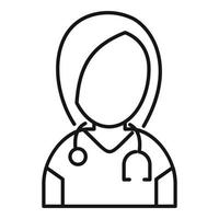 Clinic nurse icon, outline style vector