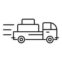 Fast parcel delivery icon, outline style vector