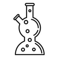 Boiling lab pot icon, outline style vector