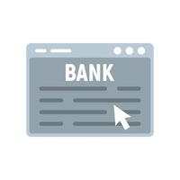 icono de banca web, estilo plano vector