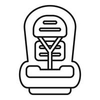 icono de asiento de coche de bebé familiar, estilo de contorno vector