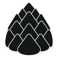 Autumn pine cone icon, simple style vector