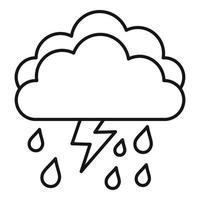 Season thunderstorm icon, outline style vector