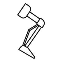 Prosthesis leg icon, outline style vector