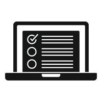 Laptop crm icon, simple style vector