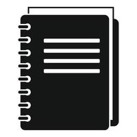 icono de cuaderno escolar, estilo simple vector