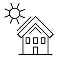 Smart house solar energy icon, outline style vector