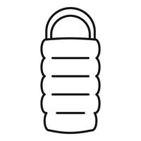 Adventure sleeping bag icon, outline style vector