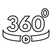 Multimedia 360 degrees icon, outline style vector