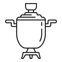 icono de samovar de metal, estilo de esquema vector