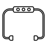 Bluetooth earbuds icon, outline style vector