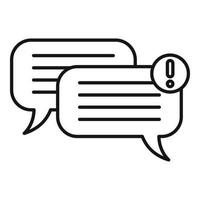 Chat notification icon, outline style vector