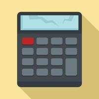 Broken calculator icon, flat style vector