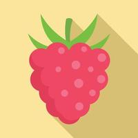 Delicious raspberry icon, flat style vector