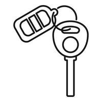 Auto alarm key icon, outline style vector