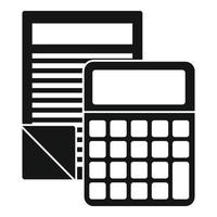 Papers calculator icon, simple style vector