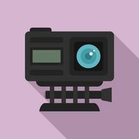 Adventure action camera icon, flat style vector