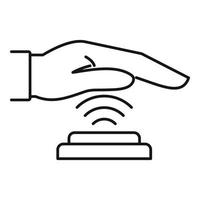 Palm scan authentication icon, outline style vector