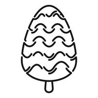 Needle pine cone icon, outline style vector