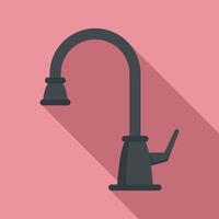Thin water tap icon, flat style vector