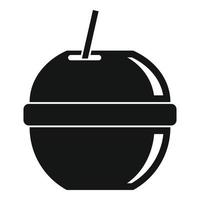 Cocktail plastic pot icon, simple style vector