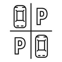 Supermarket parking icon, outline style vector