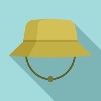 icono de gorra de verano de pescador, estilo plano vector