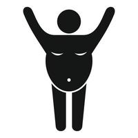 Exercise overweight man icon, simple style vector