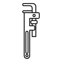 Adjustable wrench icon, outline style vector