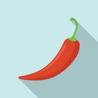 Red chilli pepper icon, flat style vector