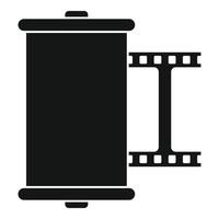 Retro camera film icon, simple style vector