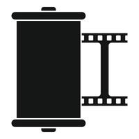 Retro camera film icon, simple style vector